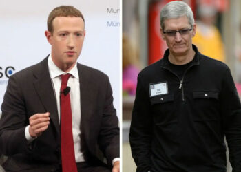 Mark Zuckerberg (left) and Tim Cook (right) are set to go head-to-head in the market for VR headsets. Johannes Simon/Getty Images and Kevork Djansezian/Getty Images