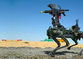 A Quadrupedal-Unmanned Ground Vehicle (Q-UGV) goes over rehearsals at Red Sands IEC in the CENTCOM AOR Sept. 18, 2024. (Dean John Kd De Dios/U.S. Army) - Tech News Today